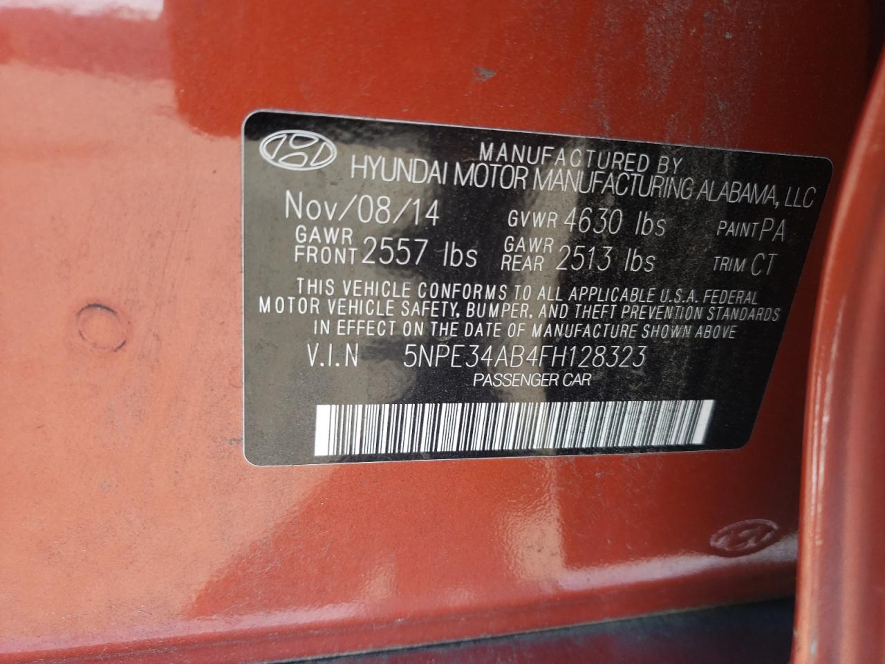 2015 Hyundai Sonata Sport VIN: 5NPE34AB4FH128323 Lot: 59644174