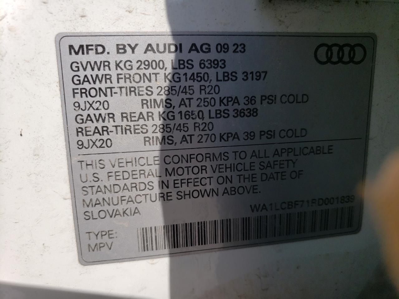 WA1LCBF71RD001839 2024 Audi Q7 Premium Plus