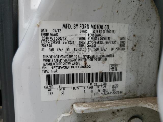 2012 FORD F350 SUPER 1FT8W3BT0CEC04492  60351914