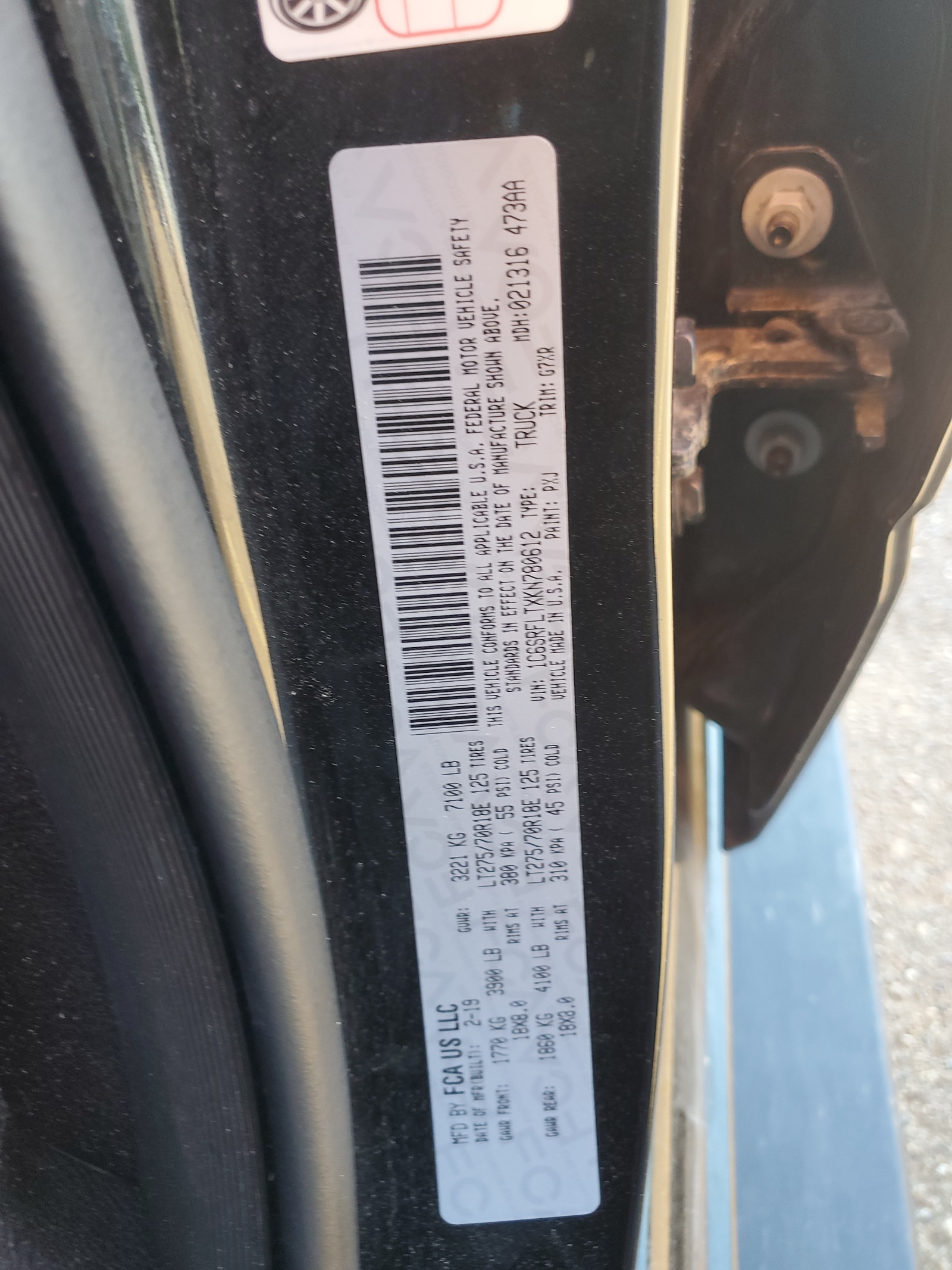 1C6SRFLTXKN780612 2019 Ram 1500 Rebel