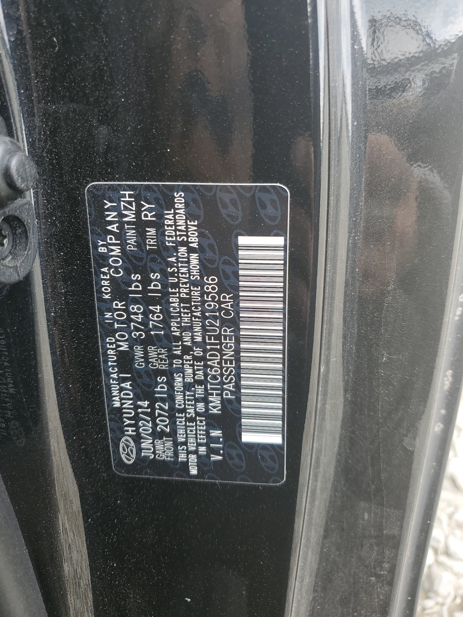 KMHTC6AD1FU219586 2015 Hyundai Veloster