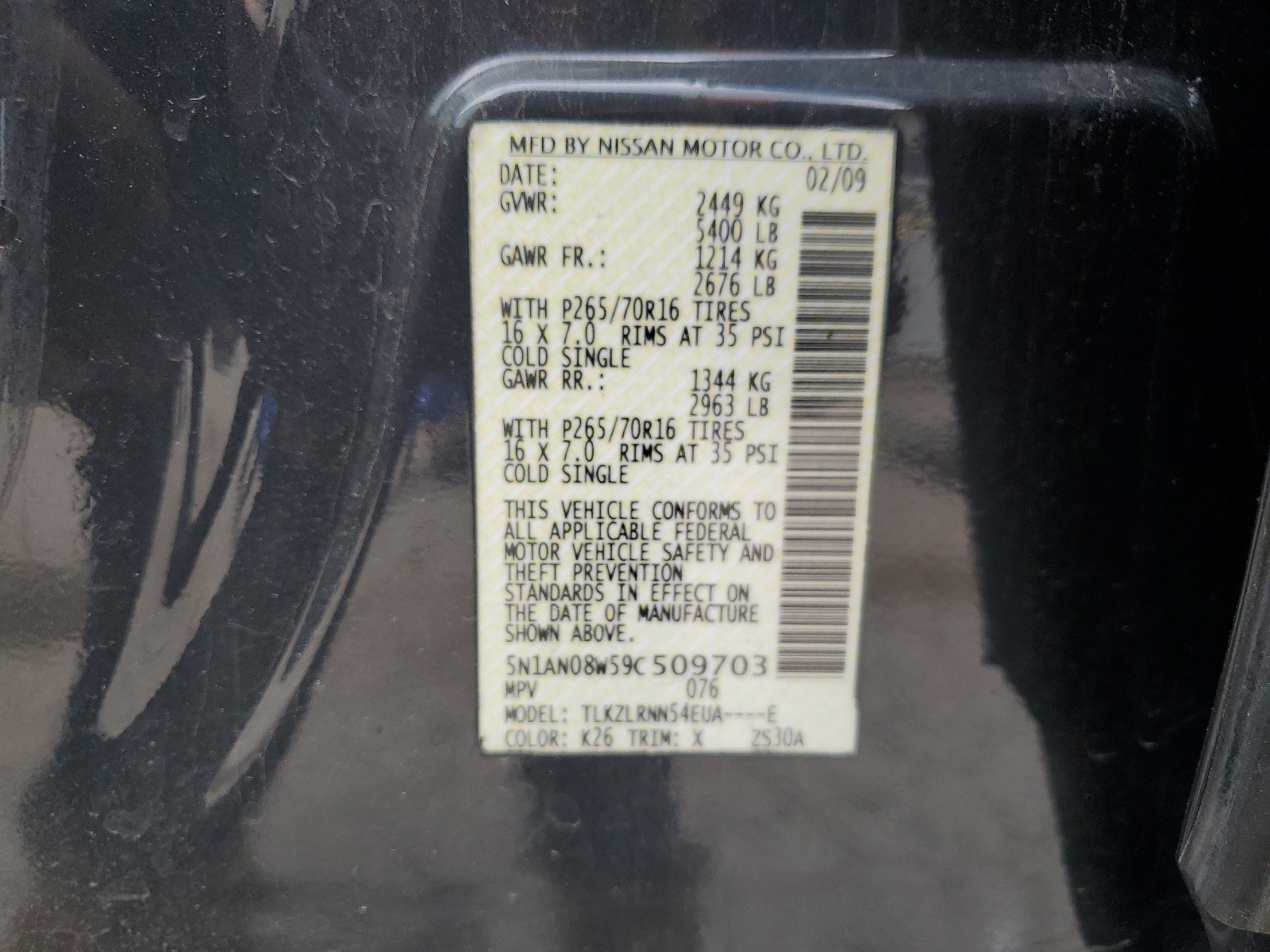 5N1AN08W59C509703 2009 Nissan Xterra Off Road