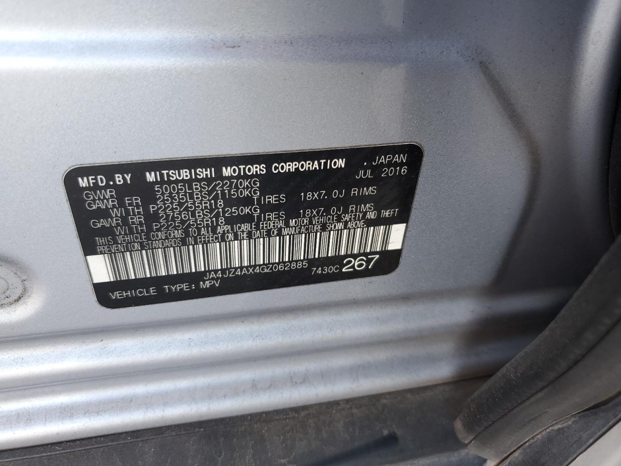 JA4JZ4AX4GZ062885 2016 MITSUBISHI OUTLANDER - Image 12