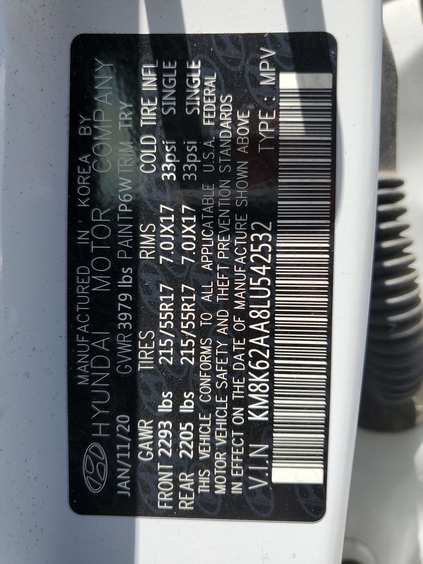 KM8K62AA8LU542532 2020 Hyundai Kona Sel Plus