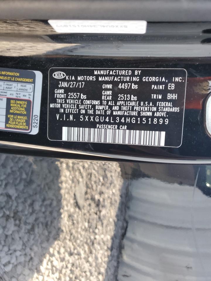 2017 Kia Optima Ex VIN: 5XXGU4L34HG151899 Lot: 58128464