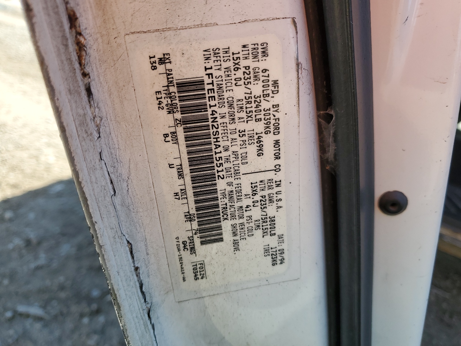 1FTEE14N2SHA15512 1995 Ford Econoline E150 Van