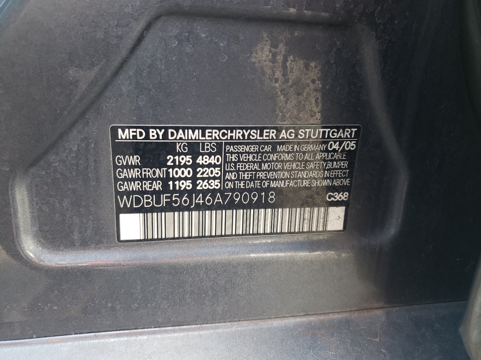 WDBUF56J46A790918 2006 Mercedes-Benz E 350