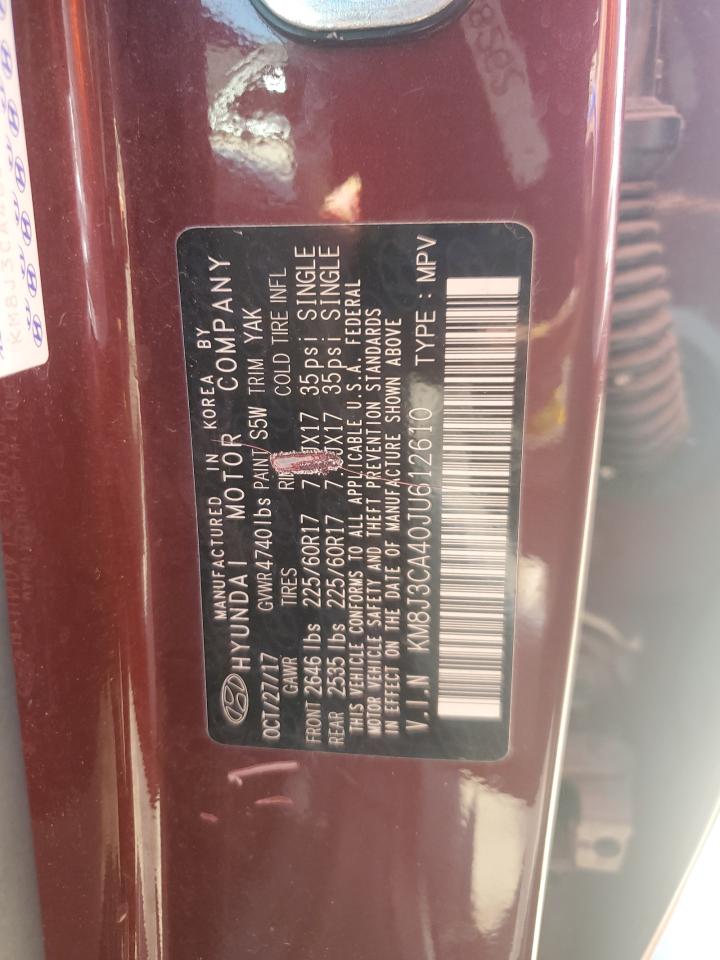 2018 Hyundai Tucson Sel VIN: KM8J3CA40JU612610 Lot: 59920794