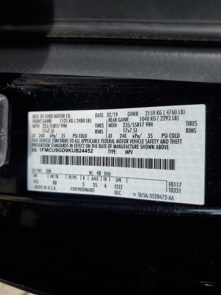 1FMCU9GD9KUB24452 2019 FORD ESCAPE - Image 13