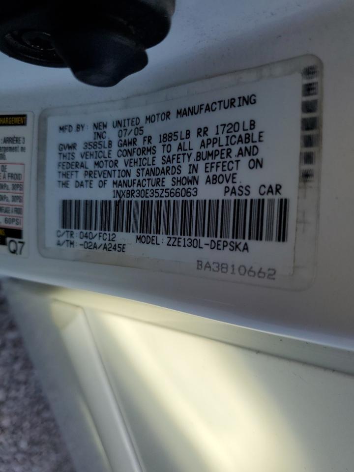 2005 Toyota Corolla Ce VIN: 1NXBR30E35Z566063 Lot: 59672044