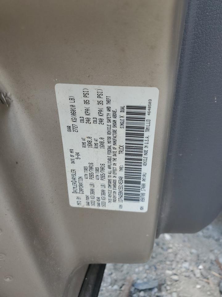 2005 Dodge Dakota Quad Laramie VIN: 1D7HW58N15S145340 Lot: 58954154