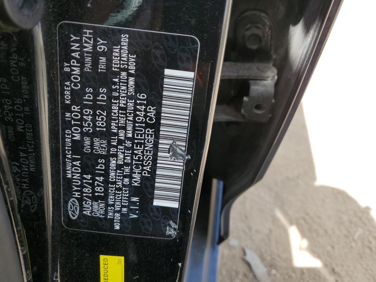 2014 Hyundai Accent Gls VIN: KMHCT5AE1EU194416 Lot: 79223534