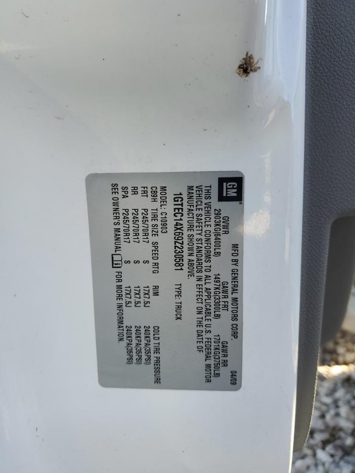 2009 GMC Sierra C1500 VIN: 1GTEC14X69Z230581 Lot: 60255234