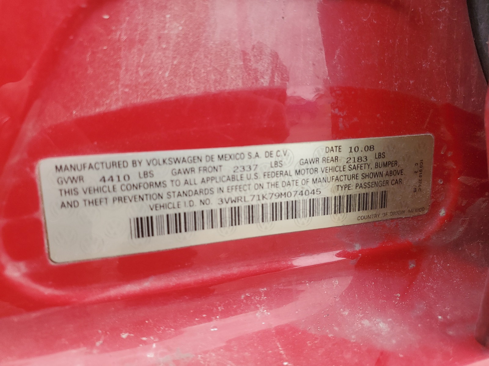 3VWRL71K79M074045 2009 Volkswagen Jetta Tdi