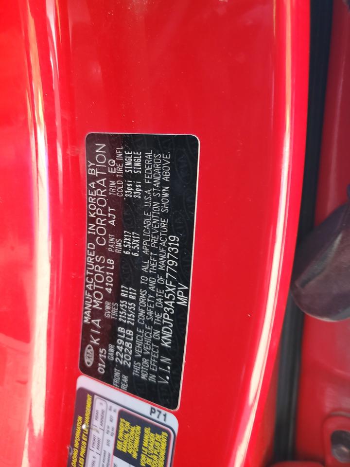 2015 Kia Soul + VIN: KNDJP3A5XF7797319 Lot: 60206264