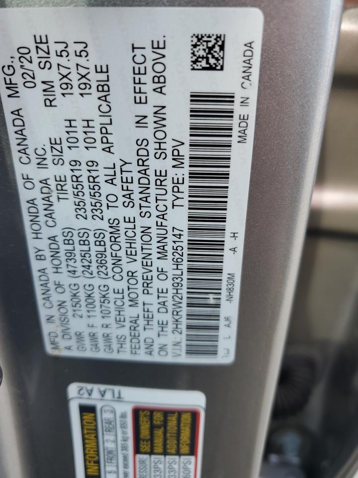 2020 Honda Cr-V Touring VIN: 2HKRW2H93LH625147 Lot: 60826314