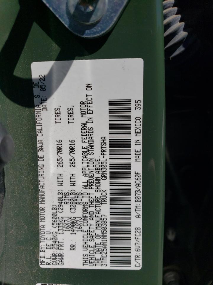 2022 Toyota Tacoma Double Cab VIN: 3TMCZ5AN1NM503857 Lot: 57157014