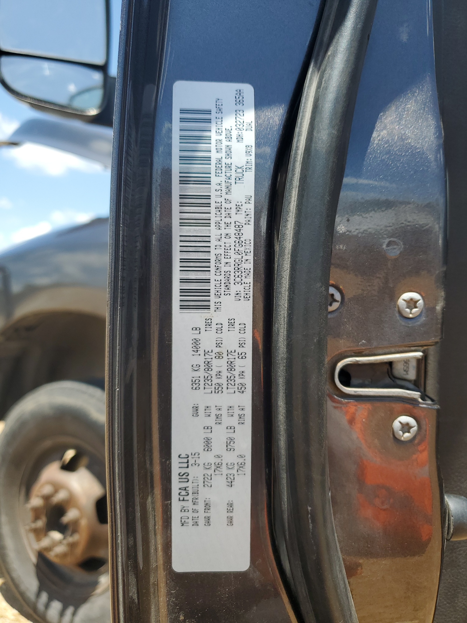 3C63RRGL0FG648487 2015 Ram 3500 St