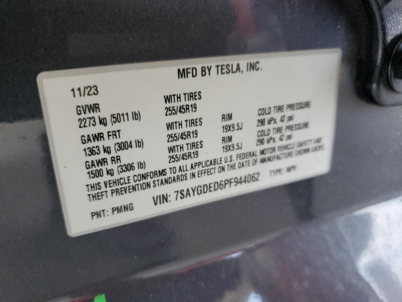 7SAYGDED6PF944062 2023 Tesla Model Y