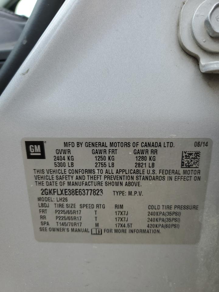 2014 GMC Terrain Slt VIN: 2GKFLXE38E6377823 Lot: 60444634