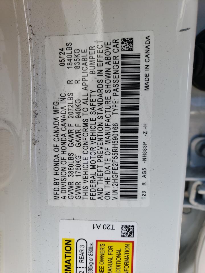 2HGFE2F55RH590166 2024 Honda Civic Sport