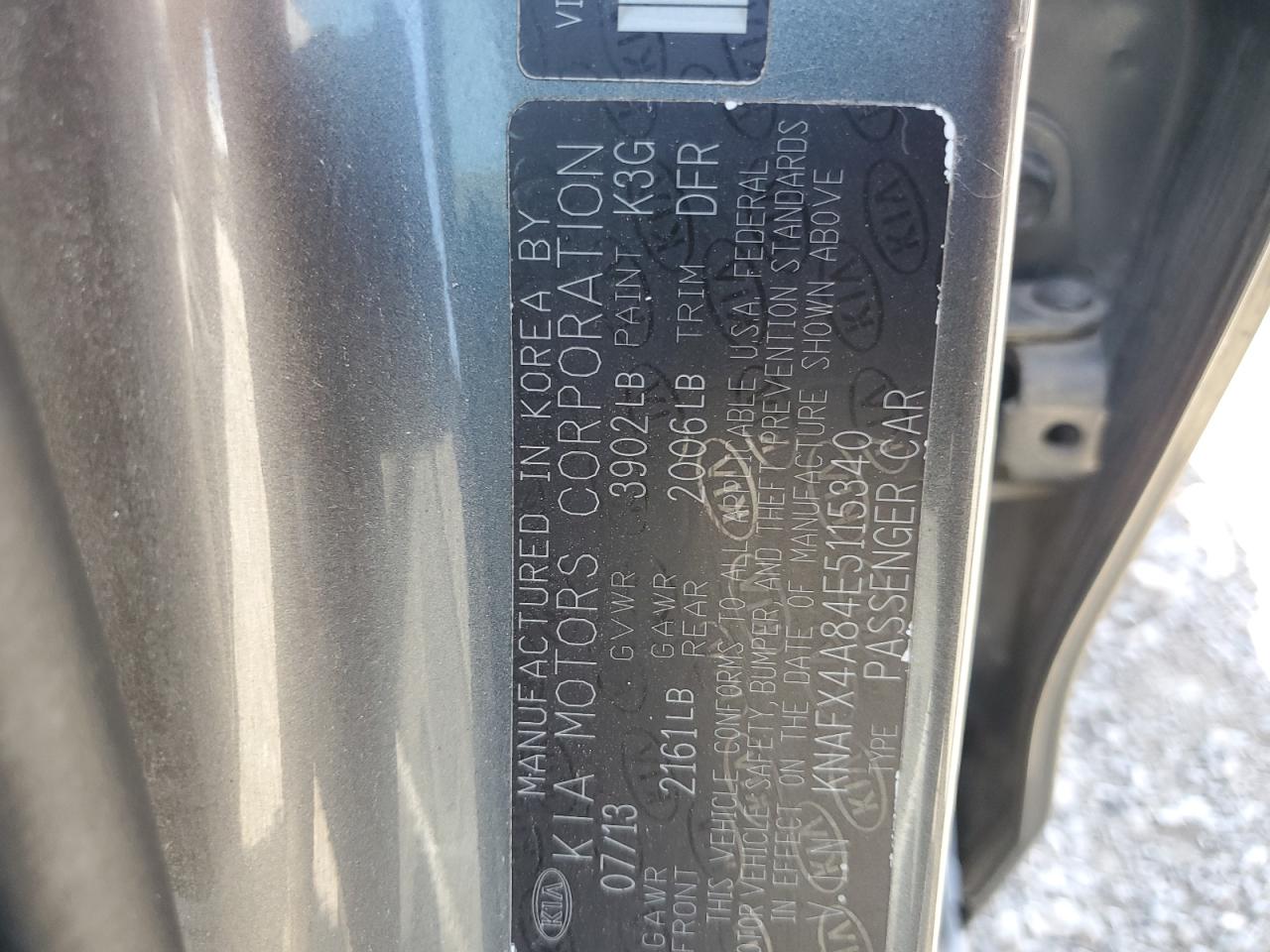 2014 Kia Forte Ex VIN: KNAFX4A84E5115340 Lot: 60650884