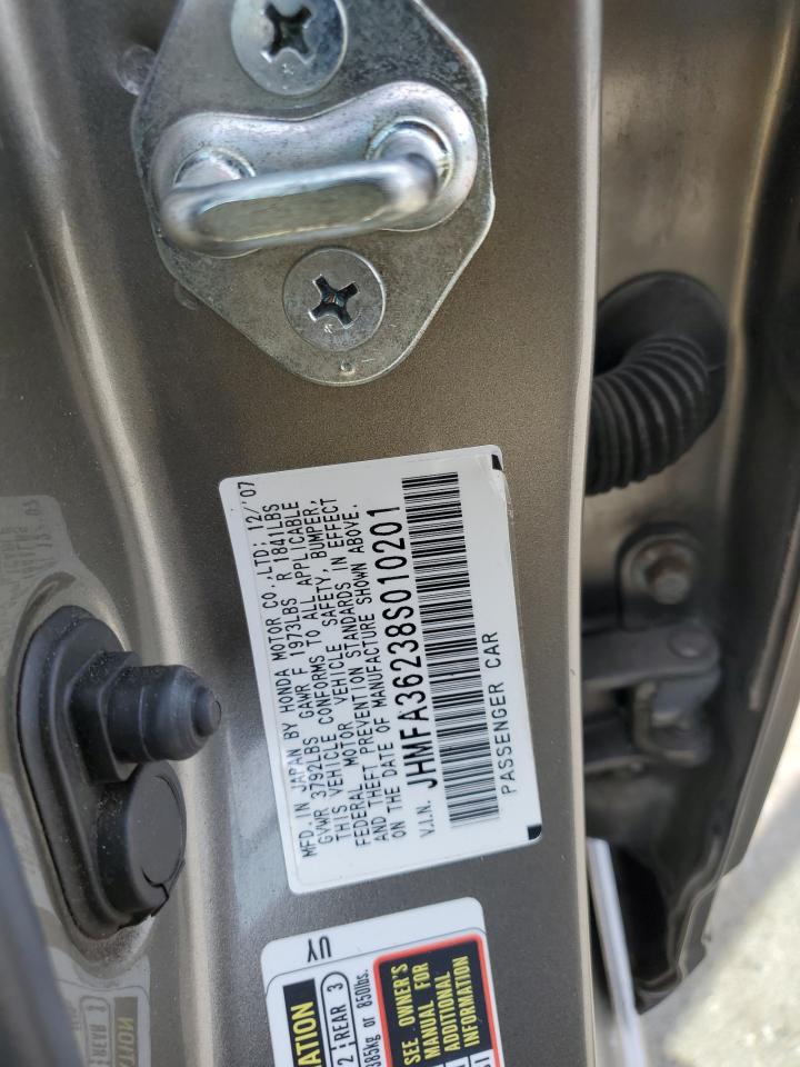 2008 Honda Civic Hybrid VIN: JHMFA36238S010201 Lot: 59792044