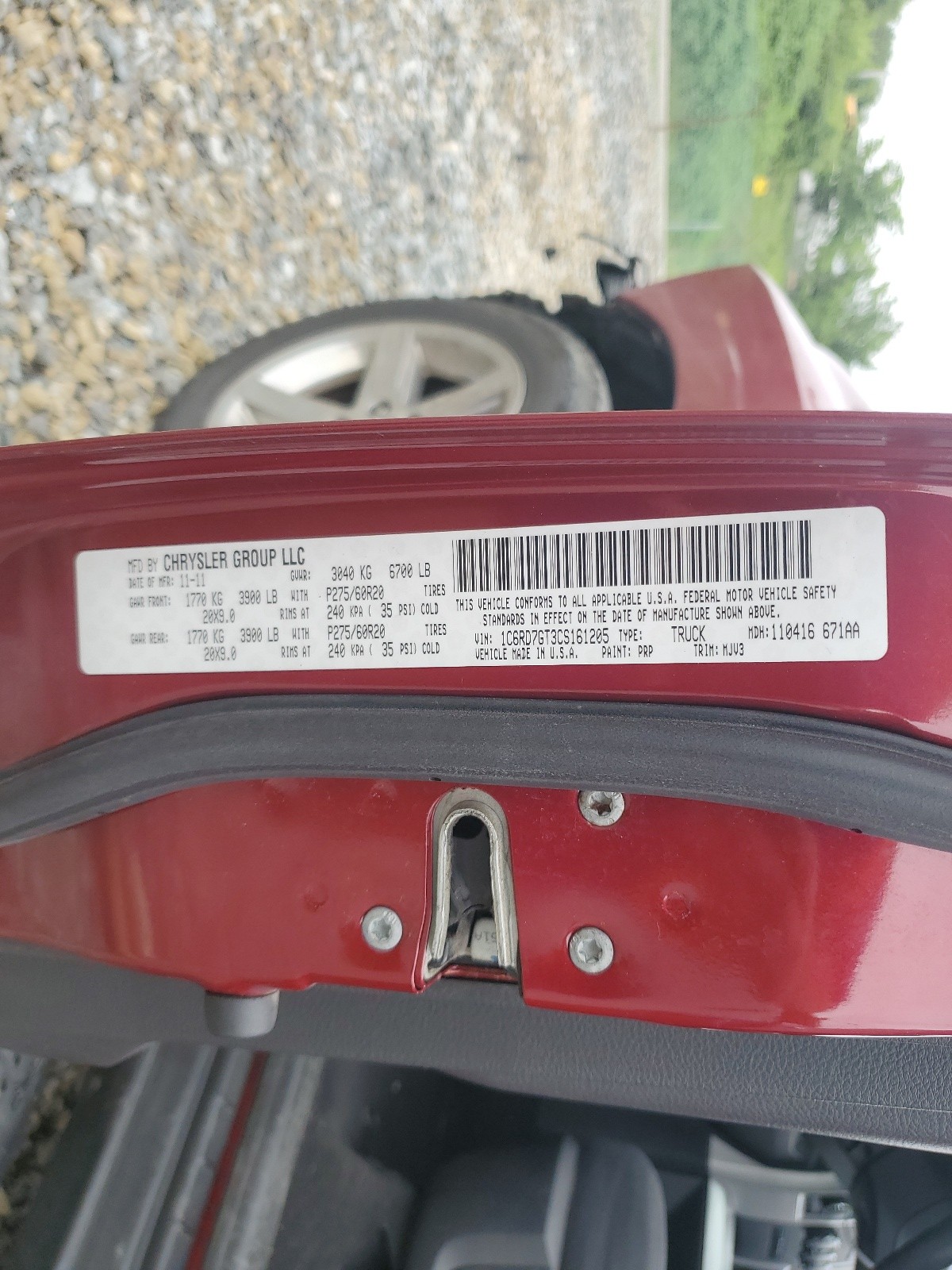 1C6RD7GT3CS161205 2012 Dodge Ram 1500 Slt