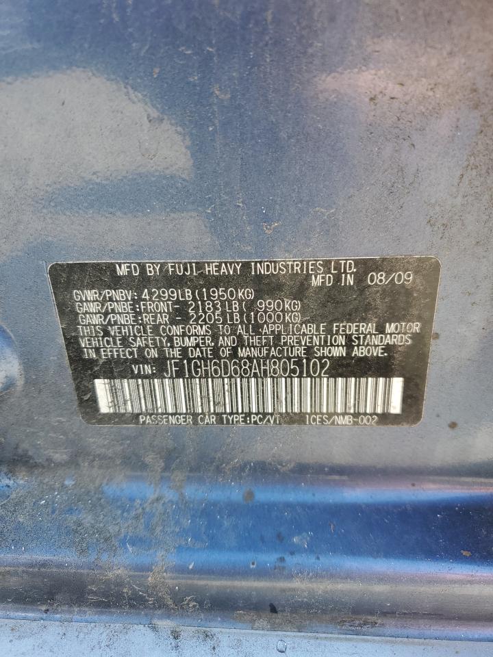 2010 Subaru Impreza Outback Sport VIN: JF1GH6D68AH805102 Lot: 59532084