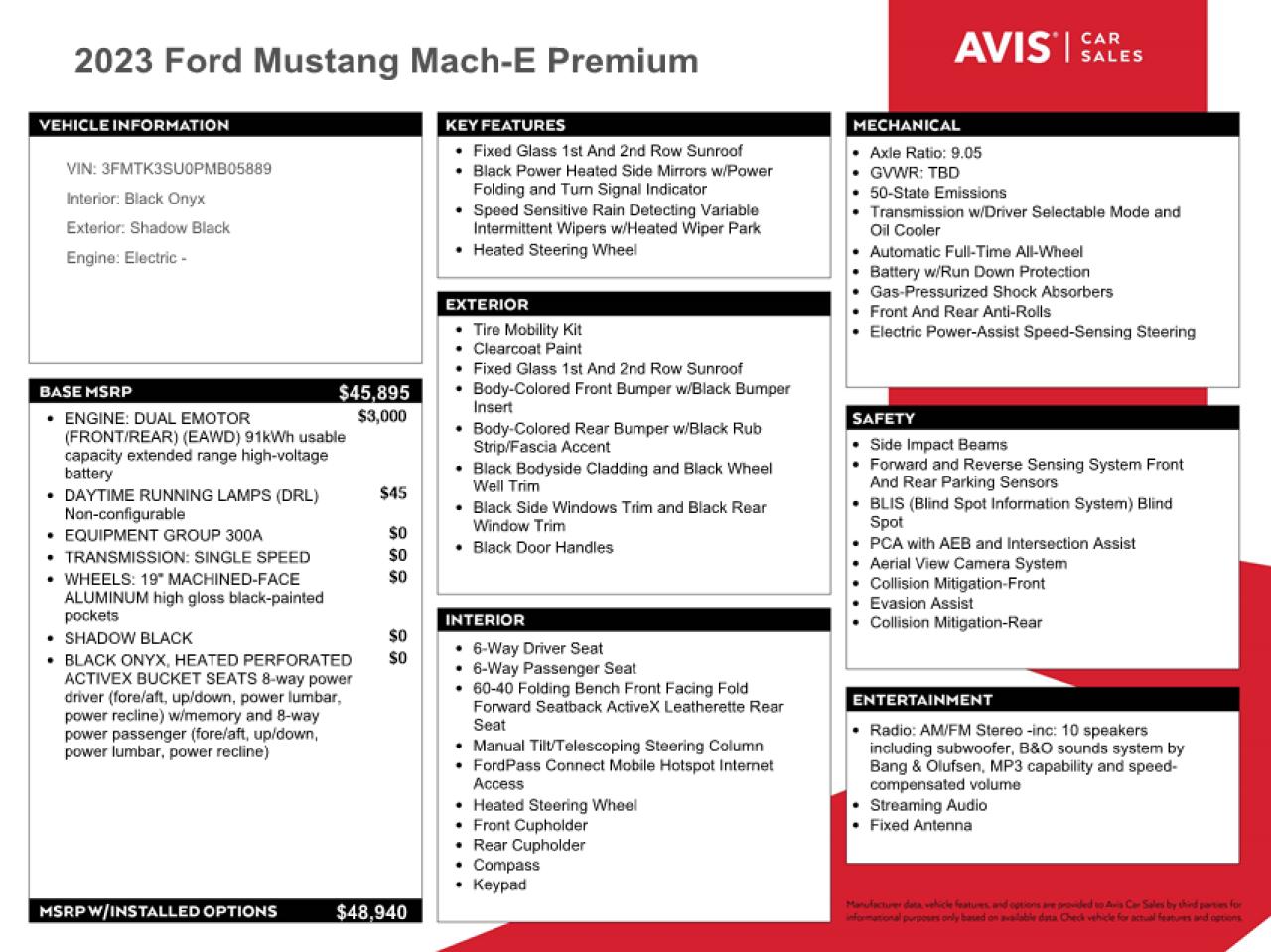 3FMTK3SU0PMB05889 2023 Ford Mustang Mach-E Premium