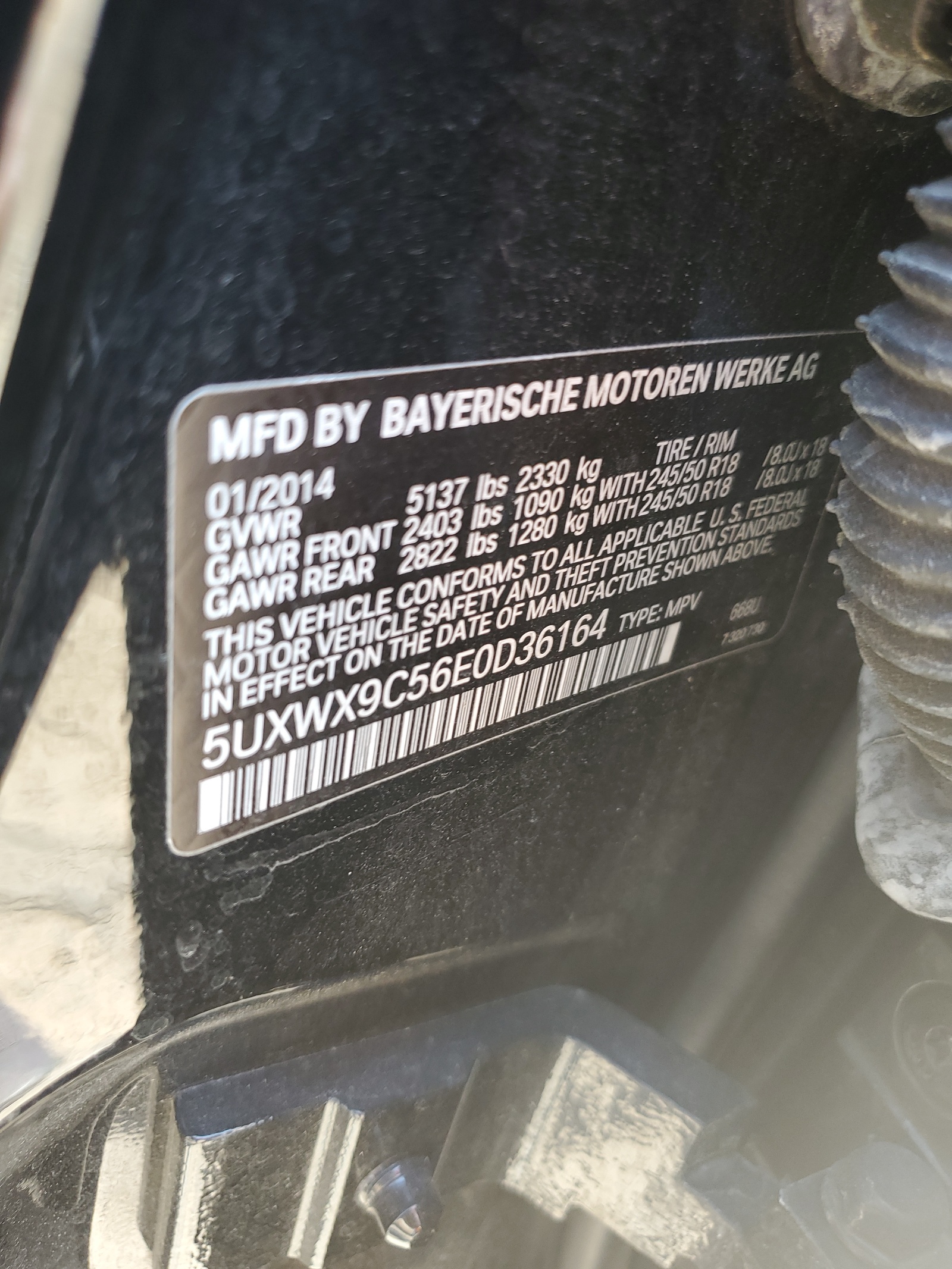 5UXWX9C56E0D36164 2014 BMW X3 xDrive28I