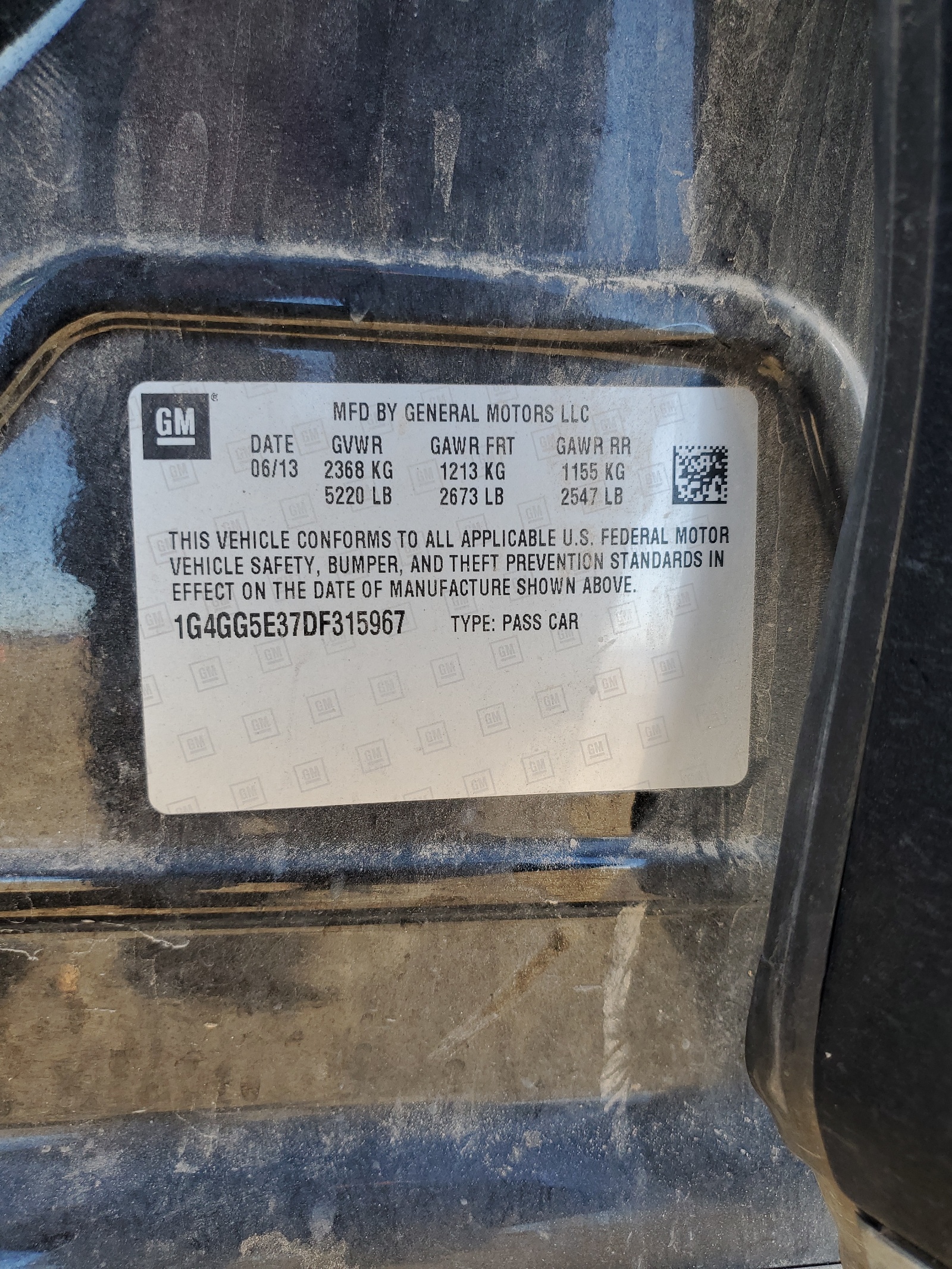 1G4GG5E37DF315967 2013 Buick Lacrosse Premium