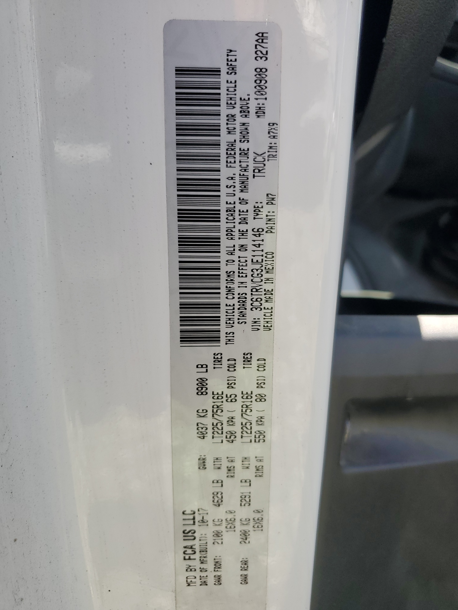 3C6TRVCG3JE114146 2018 Ram Promaster 2500 2500 High