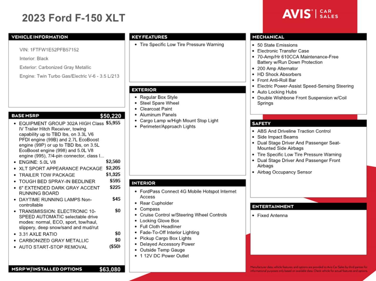 1FTFW1E52PFB57152 2023 Ford F150 Supercrew