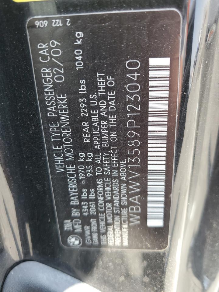 2009 BMW 328 I Sulev VIN: WBAWV13589P123040 Lot: 57674154
