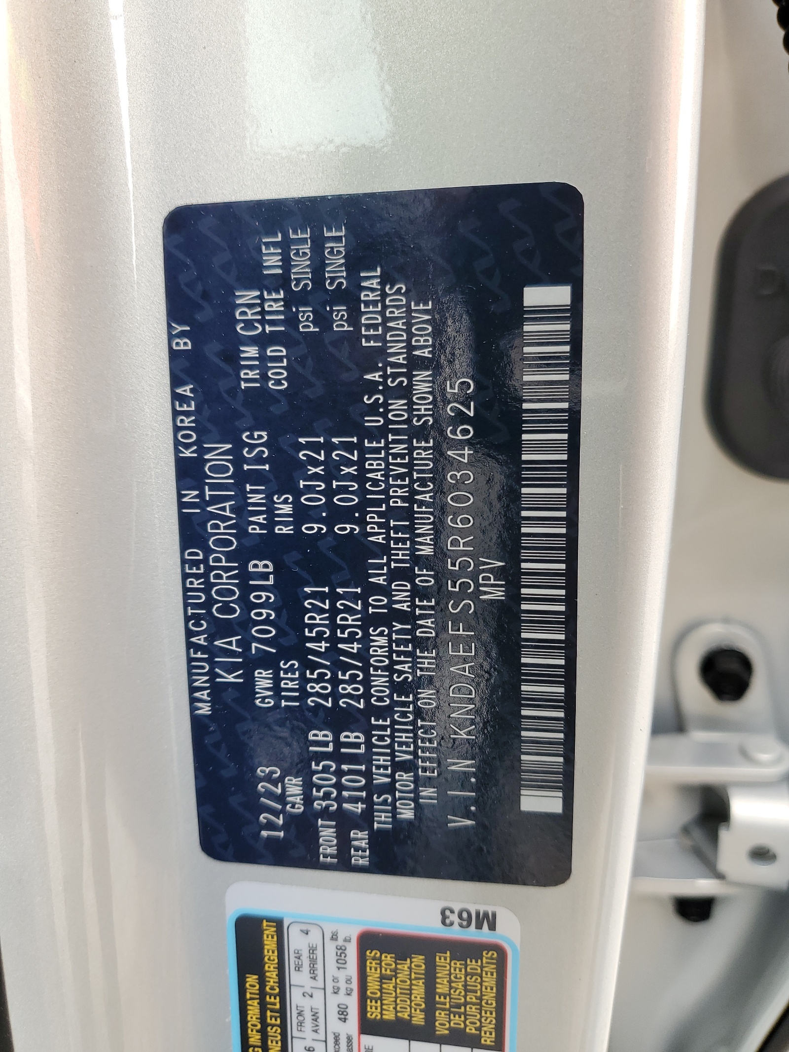 KNDAEFS55R6034625 2024 Kia Ev9 Gt Line