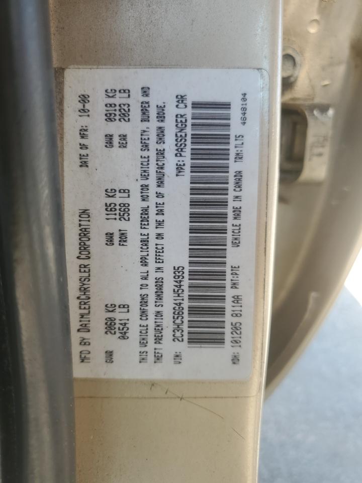 2001 Chrysler Lhs VIN: 2C3HC56G41H544935 Lot: 59507714