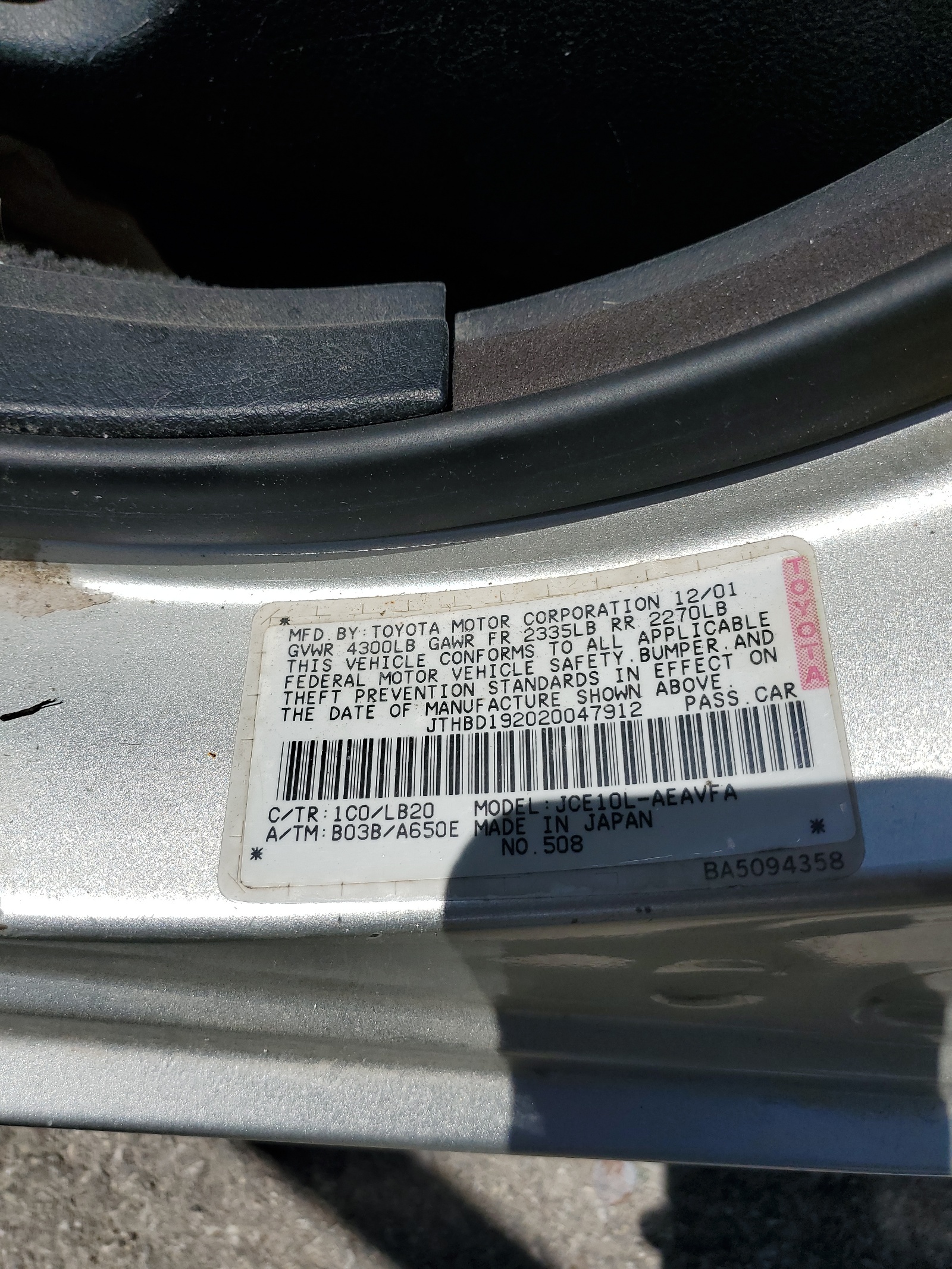 JTHBD192020047912 2002 Lexus Is 300