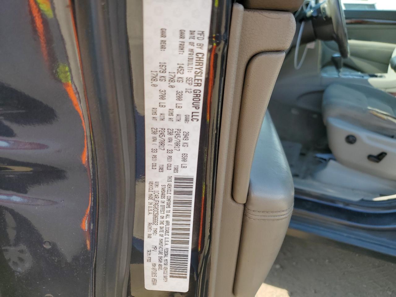 2013 Jeep Grand Cherokee Laredo VIN: 1C4RJFAG0DC506662 Lot: 59405654