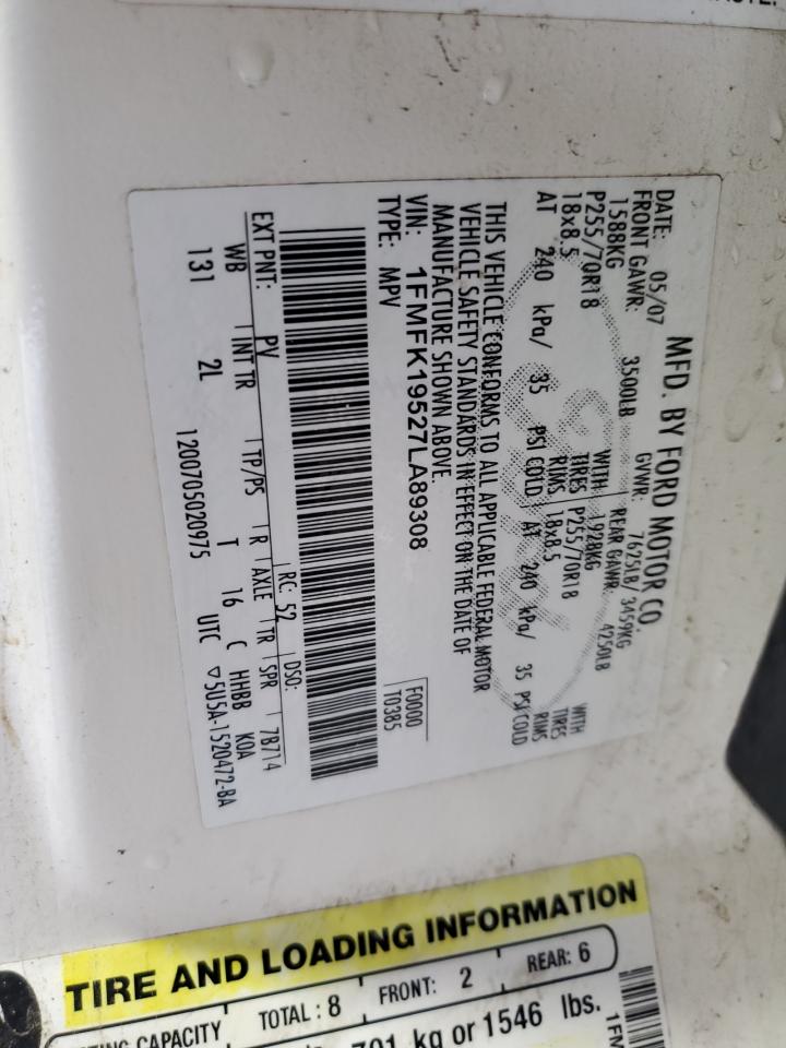 2007 Ford Expedition El Limited VIN: 1FMFK19527LA89308 Lot: 59914644