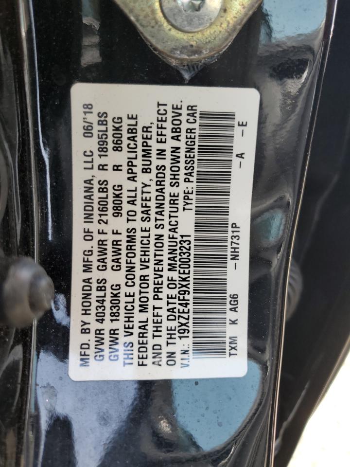 2019 Honda Insight Touring VIN: 19XZE4F9XKE003231 Lot: 60841134