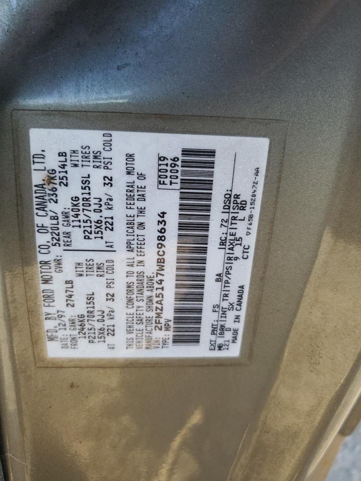 2fmza5147wbc98634 2FMZA5147WBC98634 1998 Ford Windstar Wagon