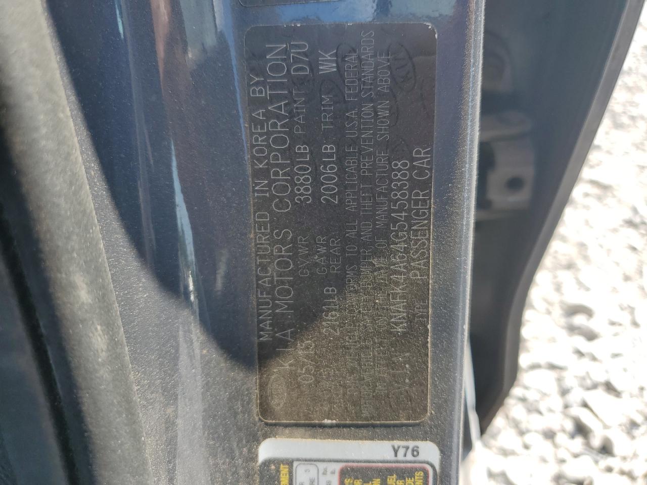 2016 Kia Forte Lx VIN: KNAFK4A64G5458388 Lot: 59114164