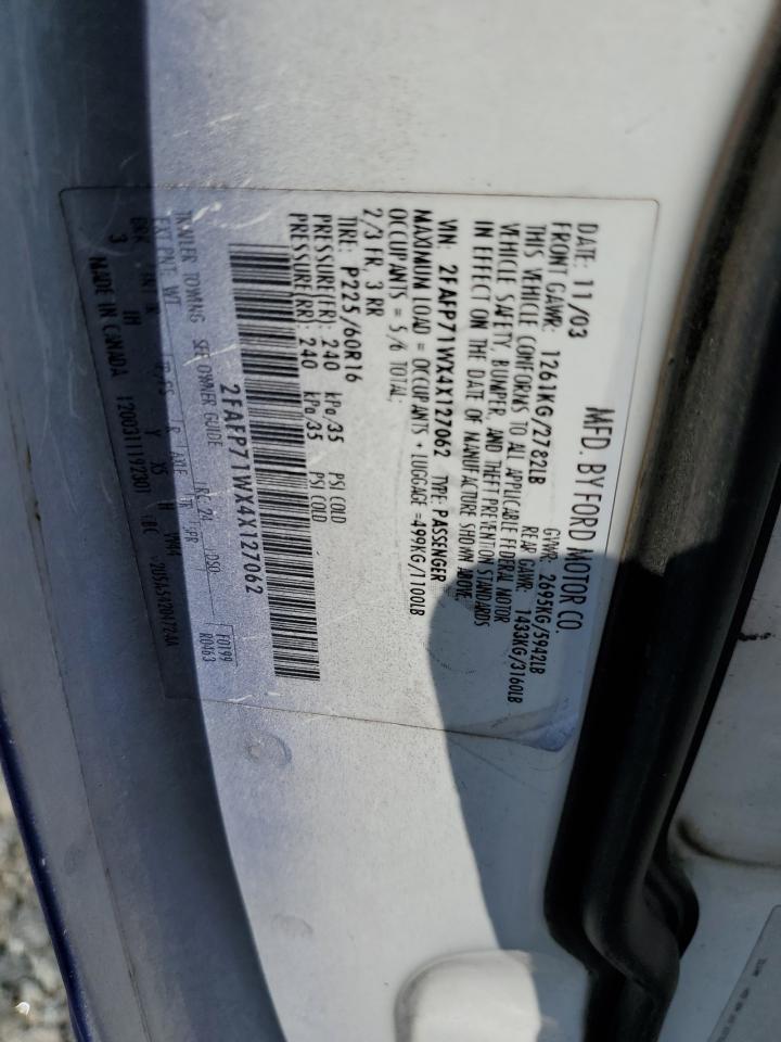 2004 Ford Crown Victoria Police Interceptor VIN: 2FAFP71WX4X127062 Lot: 56738714