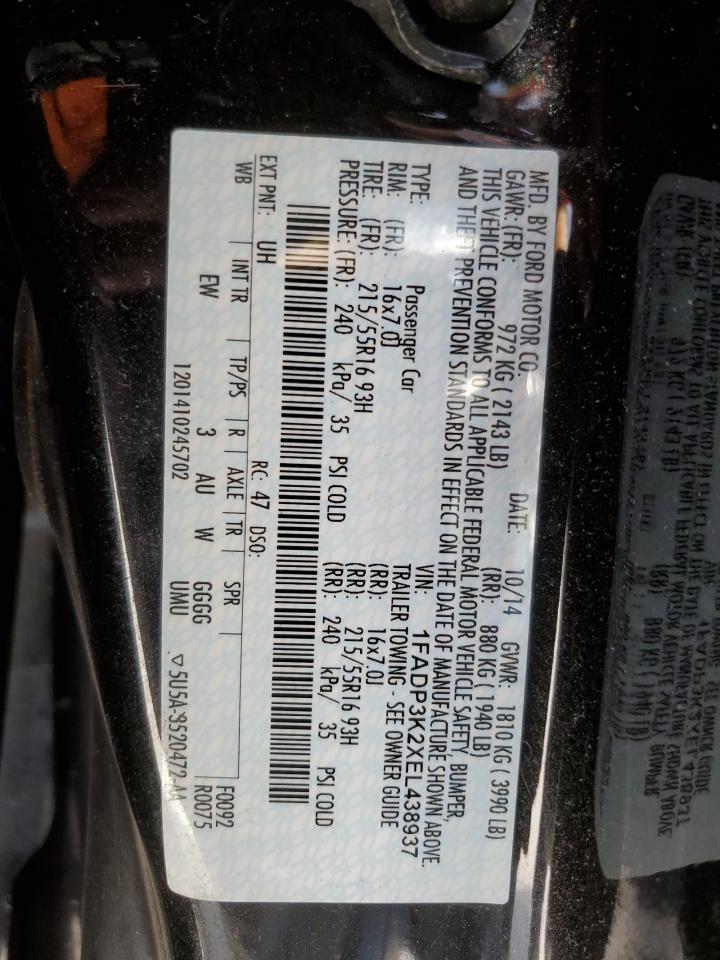 1FADP3K2XEL438937 2014 Ford Focus Se