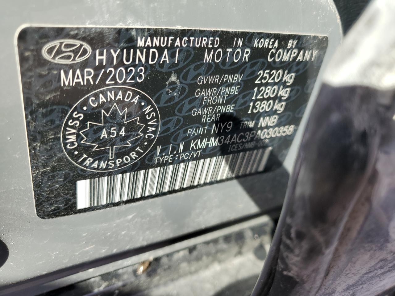 KMHM34AC3PA030358 2023 Hyundai Ioniq 6 Sel