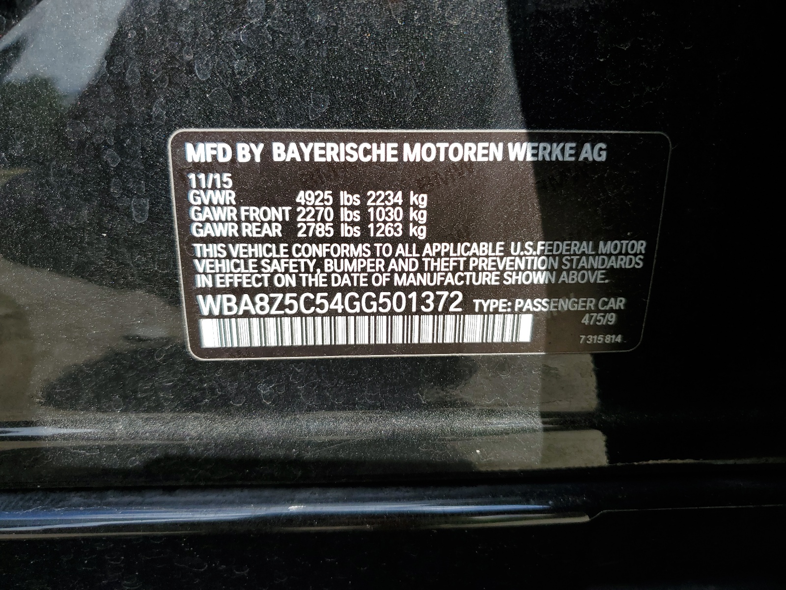 WBA8Z5C54GG501372 2016 BMW 328 Xigt Sulev