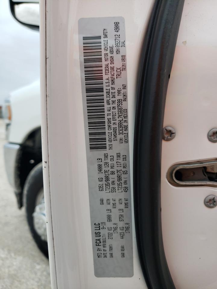 2019 Ram 3500 Big Horn VIN: 3C63RRHL7KG687599 Lot: 57487124