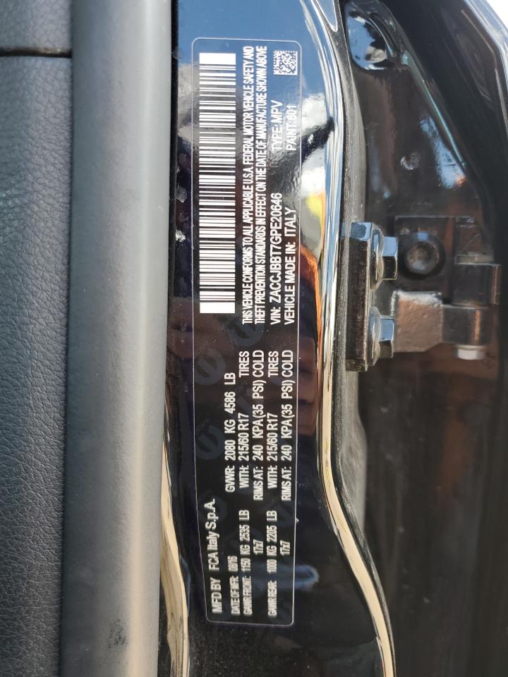 2016 Jeep Renegade Latitude VIN: ZACCJBBT7GPE20646 Lot: 60553674