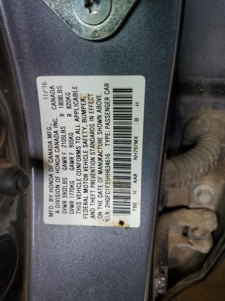 2HGFC1F35HH634616 2017 Honda Civic Ex